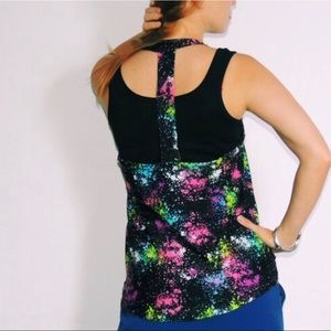 Lycra splash print tank top SMALL